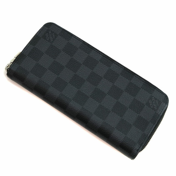 Louis Vuitton Wallet Black LV Graphite Damier Canvas Vertical Zippy - Picture 1 of 6